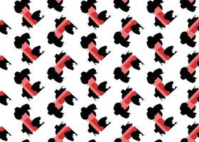 Vector texture background, seamless pattern. Hand drawn, red, black, white colors.