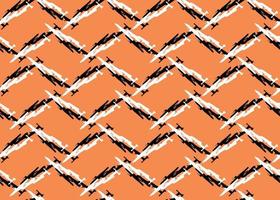 Vector texture background, seamless pattern. Hand drawn, black, orange, white colors.