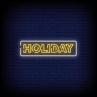 Holiday Neon Signs Style Text Vector