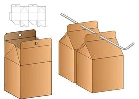 diseño de plantilla troquelada de embalaje de caja. Maqueta 3d vector