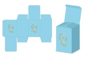 Box packaging die cut template design. 3d mock-up vector