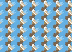 Vector texture background, seamless pattern. Hand drawn, blue, brown, white colors.