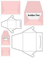 envelope die cut mock up template vector