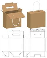 diseño de plantilla troquelada de embalaje de caja. Maqueta 3d vector