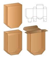 Box packaging die cut template design. 3d mock-up vector