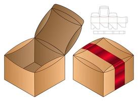 Box packaging die cut template design. 3d mock-up vector