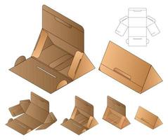 Box packaging die cut template design. 3d mock-up vector