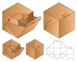 Box packaging die cut template design. 3d mock-up vector