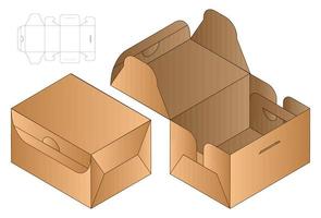 diseño de plantilla troquelada de embalaje de caja. Maqueta 3d vector