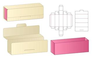 diseño de plantilla troquelada de embalaje de caja. Maqueta 3d vector