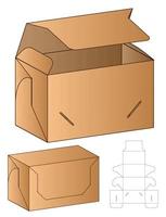 Box packaging die cut template design. 3d mock-up vector