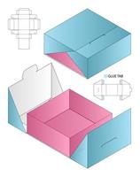 diseño de plantilla troquelada de embalaje de caja. Maqueta 3d vector