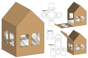 Box packaging die cut template design. 3d mock-up vector