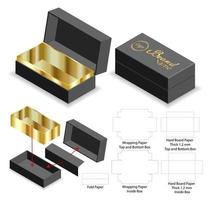 Box packaging die cut template design. 3d mock-up vector