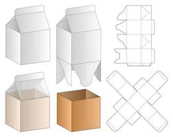 diseño de plantilla troquelada de embalaje de caja. Maqueta 3d vector