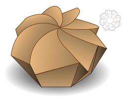 Box packaging die cut template design. 3d mock-up vector