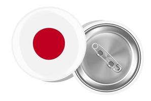 bandera de japón, broche redondo, delantero y trasero vector