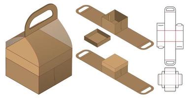 diseño de plantilla troquelada de embalaje de caja. Maqueta 3d vector