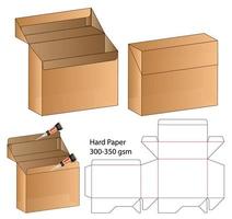 diseño de plantilla troquelada de embalaje de caja. Maqueta 3d vector