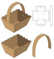 diseño de plantilla troquelada de embalaje de caja. Maqueta 3d vector