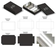 diseño de plantilla troquelada de embalaje de caja. Maqueta 3d vector
