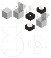 Box packaging die cut template design. 3d mock-up vector