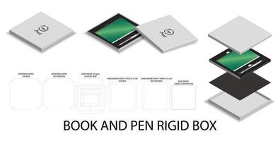 diseño de plantilla troquelada de embalaje de caja. Maqueta 3d vector