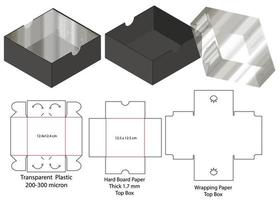 diseño de plantilla troquelada de embalaje de caja. Maqueta 3d vector