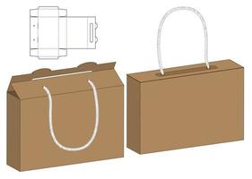 diseño de plantilla troquelada de embalaje de caja. Maqueta 3d vector