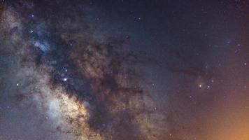 Galactic center of the milky way with many colors on a starry sky in deep space
