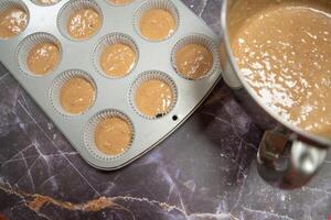 Baking tray for making muffins photo