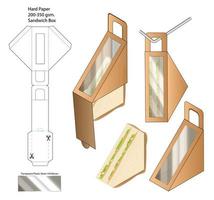 diseño de plantilla troquelada de embalaje de caja. Maqueta 3d vector