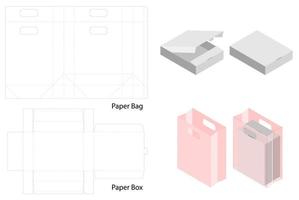 diseño de plantilla troquelada de embalaje de caja. Maqueta 3d vector