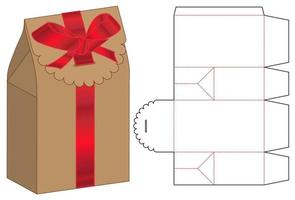 Box packaging die cut template design. 3d mock-up vector