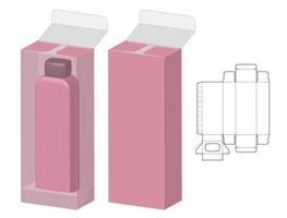 diseño de plantilla troquelada de embalaje de caja. Maqueta 3d vector