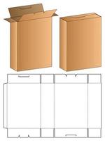 diseño de plantilla troquelada de embalaje de caja. Maqueta 3d vector