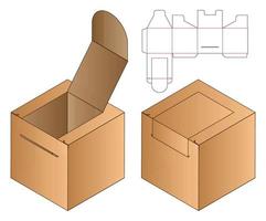 diseño de plantilla troquelada de embalaje de caja. Maqueta 3d vector