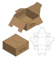 diseño de plantilla troquelada de embalaje de caja. Maqueta 3d vector