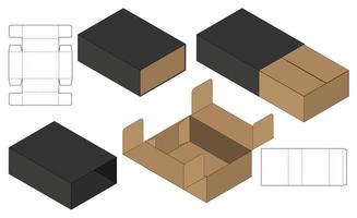 diseño de plantilla troquelada de embalaje de caja. Maqueta 3d vector