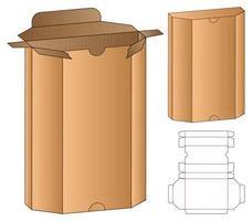 diseño de plantilla troquelada de embalaje de caja. Maqueta 3d vector