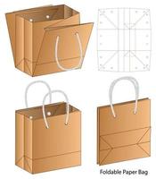 diseño de plantilla troquelada de embalaje de caja. Maqueta 3d vector