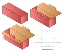 diseño de plantilla troquelada de embalaje de caja. Maqueta 3d vector