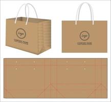 Box packaging die cut template design. 3d mock-up vector