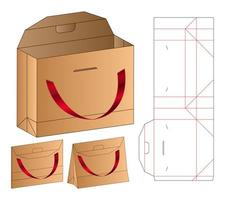 diseño de plantilla troquelada de embalaje de caja. Maqueta 3d vector