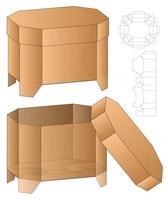 Box packaging die cut template design. 3d mock-up vector