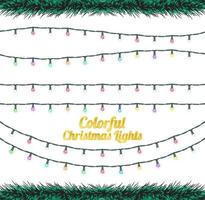 colorful christmas lights vector