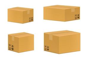 a brown cardboard box vector