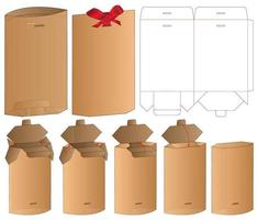 Box packaging die cut template design. 3d mock-up vector