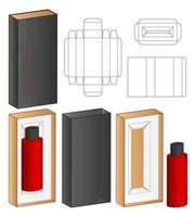 diseño de plantilla troquelada de embalaje de caja. Maqueta 3d vector