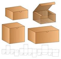 Box packaging die cut template design. 3d mock-up vector